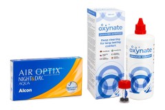 Air Optix Night & Day Aqua (6 Linsen) + Oxynate Peroxide 380 ml mit Behälter