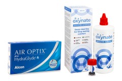 Air Optix Plus Hydraglyde (6 Linsen) + Oxynate Peroxide 380 ml mit Behälter