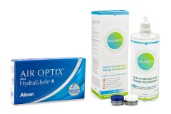 Air Optix Plus Hydraglyde (6 Linsen) + Solunate Multi-Purpose 400 ml mit Behälter