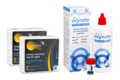 Lenjoy Monthly Day & Night (12 Linsen) + Oxynate Peroxide 380 ml mit Behälter