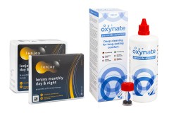 Lenjoy Monthly Day & Night (9 Linsen) + Oxynate Peroxide 380 ml mit Behälter