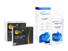 Lenjoy Monthly Day & Night (9 Linsen) + Vantio Multi-Purpose 360 ml mit Behälter