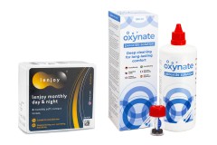 Lenjoy Monthly Day & Night (6 Linsen) + Oxynate Peroxide 380 ml mit Behälter